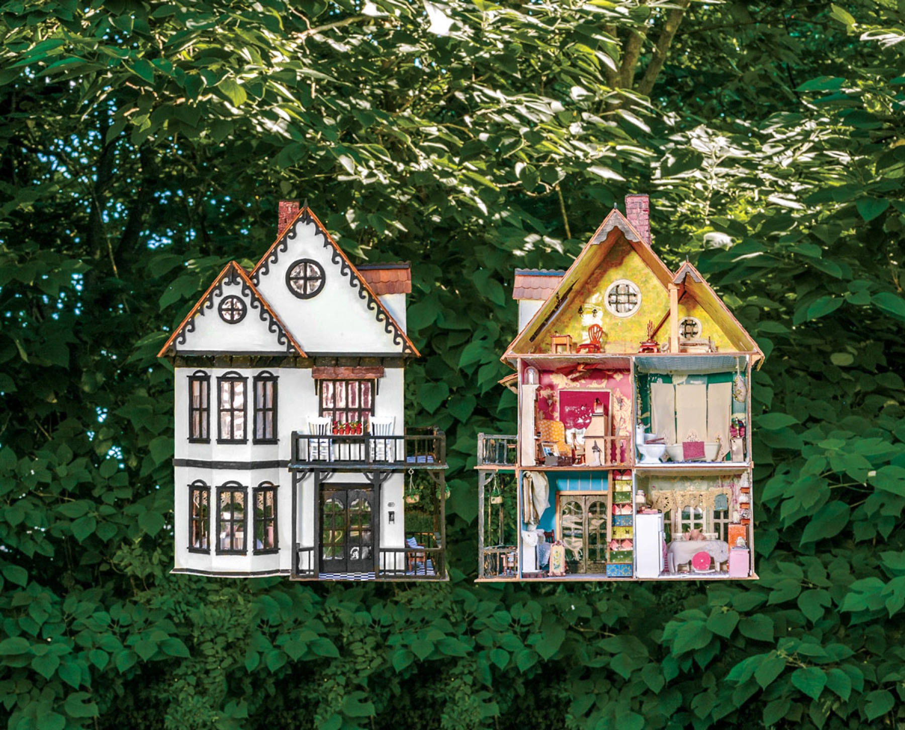 Beehive Decoration with Tiny Bee Accents, Summer Dollhouse